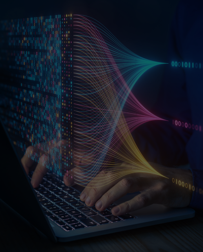 Data scientist analyzing big data